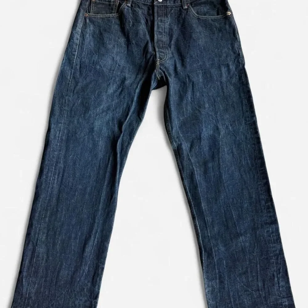 Y2K Levi's 501xx Jeans 35” slubby denim button fly dark wash
